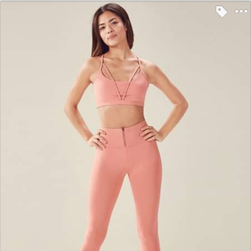 Papaya Pink Fabletics Zipper Outfit set 2 piece